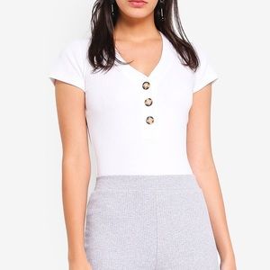 BNWOT Missguided ribbed button bodysuit